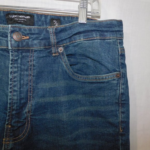 LUCKY BRAND Mens 34 x 32 straight Denim Blue Jeans - Picture 8 of 11